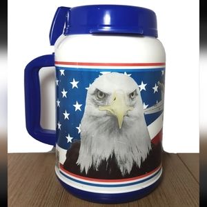 XLarge 64 Ounce Patriotic Patriot Drink Cup Mug Bald Eagle Lady Liberty American